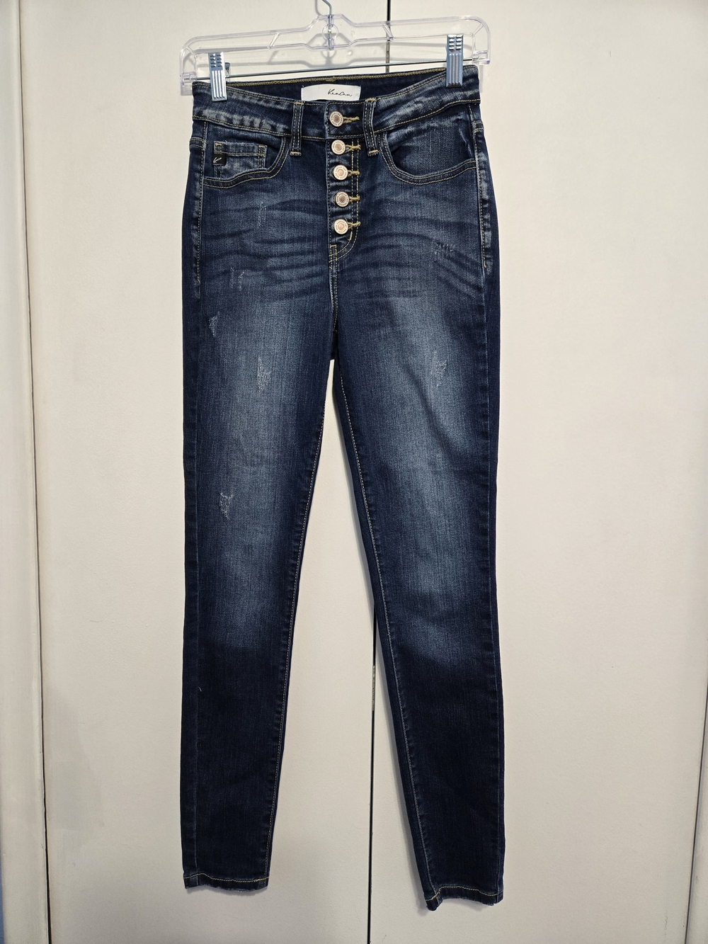 KanCan High Rise Button Fly Skinny Jeans Dark Wash Women's 3/25